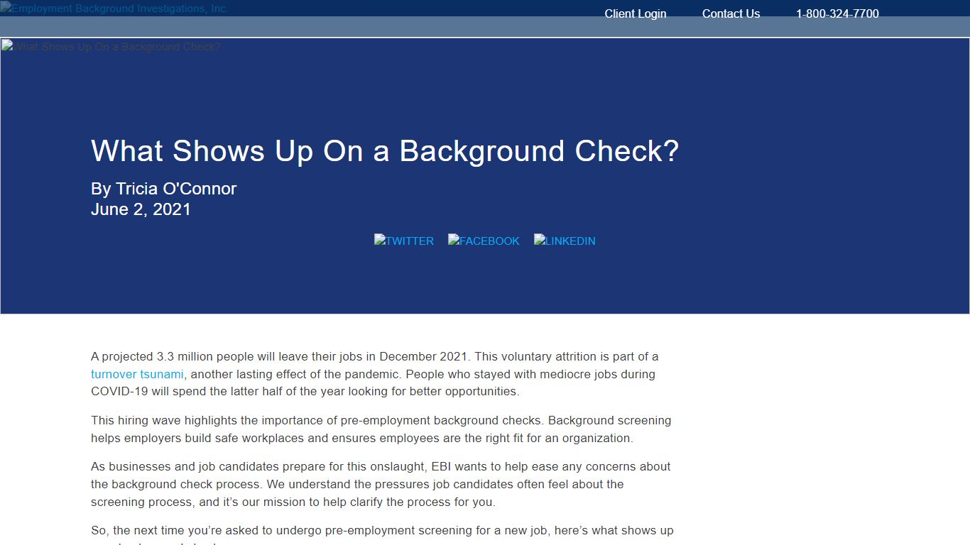 What Shows Up On a Background Check? - Employment Background ... - EBI