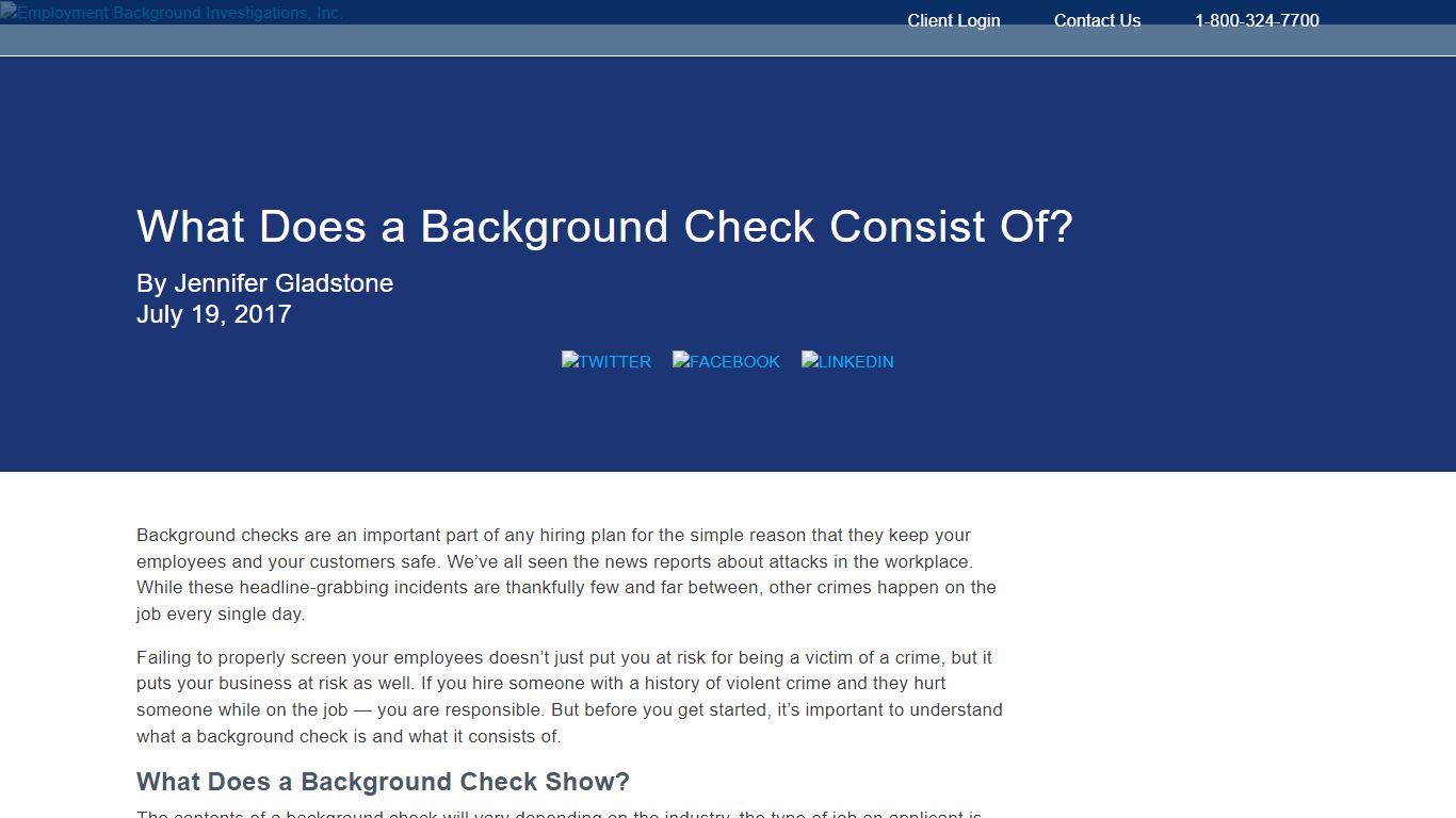 What Does a Background Check Consist Of? - Employment Background ... - EBI